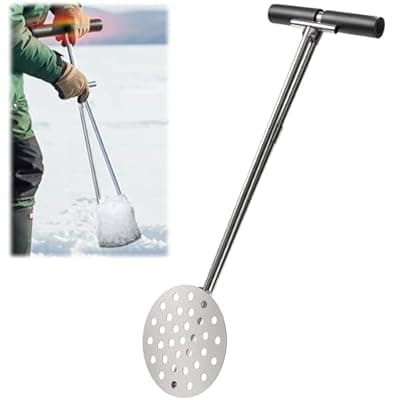 [SFNSM] SFNSM Heavy Duty Ice Fishing Scoop Skimmer, Ice Scooper for Ice Fishing Gear & Accessories, Fishing Tools with Foam Anti Slip Handle, Retractable Long Handle Design