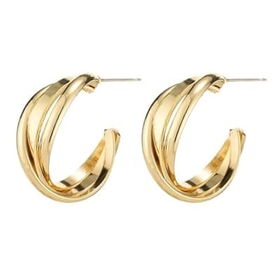 [LucaSng] Hoop Earring Sterling Silver 40mm Plated Gold/Silver Trendy Earrings for Women 2024 Lightweight Hypoallergenic Earrings