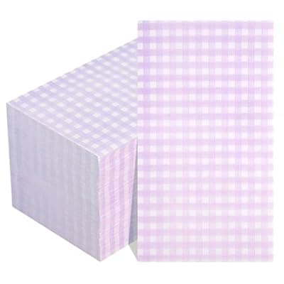 [WDF] WDF 150Pack Purple Checkered Napkins - 3 Ply Disposable Purple and White Gingham Napkins Paper for Bathroom Picnic BBQ Birthday