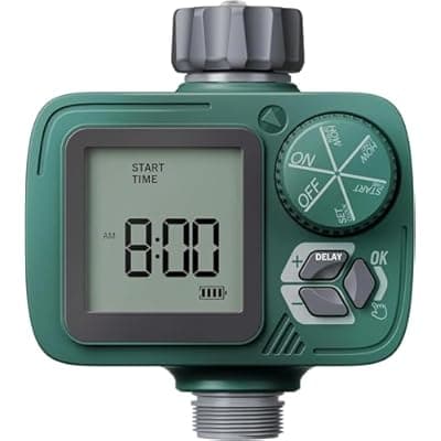[Sprobil] Sprinkler Timer: Programmable Hose Timer with Rain Delay/Manual/Automatic Watering System, Water Timers for Garden Hose, Digital Drip Irrigation for Yard Lawn Outdoor（1 Outlet）