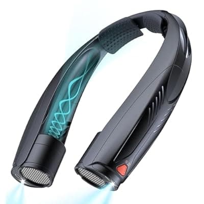 [Funaudio] Funaudio Portable Neck Fan, 6000mAh Rechargeable Personal Fan with 6 Speeds, Up to 20 Hours Runtime, 360° Cooling Wearable Fan with LED Light, Hands-Free Fan for Travel Camping Outdoor