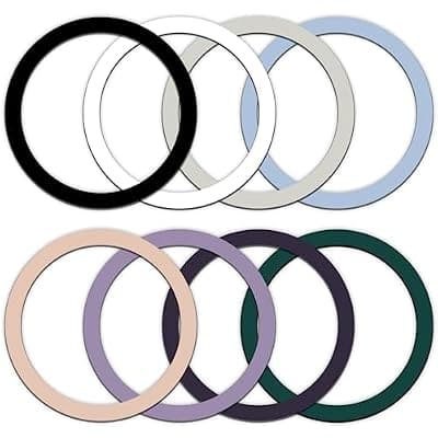 [Python Trend One] Python Trend One Metal Ring Compatible with MagSafe Sticker Designed for iPhone 12~17, Circle Magnetic Magnet Adapter Rings for Phone Case (Colorful)