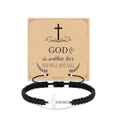 [Sistble] Sistble Christian Gifts Cross Bracelet for Men Easter Baptism Religious Gifts for Women Handmade Braided Bracelets Inspirational Confirmation Gifts for Teenage Girl Boys Jewelry
