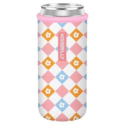 [KISSBELLY] Slim Can Cooler Sleeve, Insulated Neoprene Can Sleeve Cover Reusable Can Drink Sleeve Holder for Beverages Cans Bottles BBQs Decor Party Favors