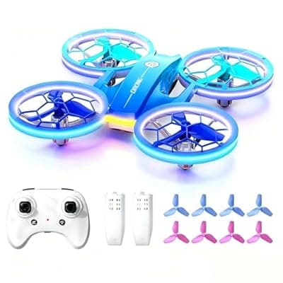 [KB KAIBO] Drone for Kids and Beginners, Quadcopter Indoor Small with 2 Modular Batteries, 360° Flips, 3 Speeds, Auto Hover, LED Lights, Great Valentine‘s Day, Birthday Gift Toy for Boys and Girls