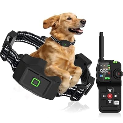 [KITPLUS] KITPLUS GPS Wireless Dog Fence - Dog Training Collar with Remote Outdoor for 75-5555ft Customized Boundary Waterproof Rechargeable 3 Training Modes for Small to Large Dogs