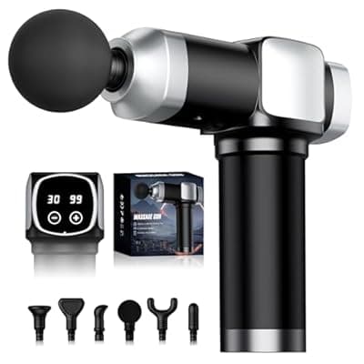 [COOJOK] COOJOK® Massage Gun Deep Tissue, Handheld Electric Muscle Massager with 6 Massage Heads, 30 Speed Levels, Percussion Massager Gun for Pain Relief, Back Massager for Athletes Men Women