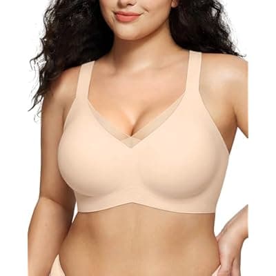 [LetsJoli] LetsJoli Lace V Seamless Bras for Women No Underwire Bralettes Push Up Wireless Supportive Full Coverage Everyday Bras