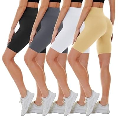 [CAMPSNAIL] CAMPSNAIL 4 Pack Biker Shorts for Women High Waist - 5"/8" Tummy Control Soft Athletic Yoga Workout Running Gym Shorts