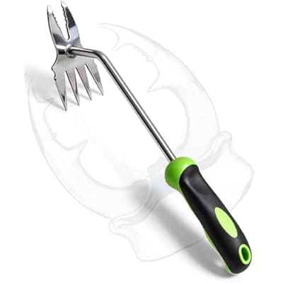 [BREWIN TOOLS] Hand Weeder Puller Tool, Heavy-Duty Stainless Steel Root Removal Tool with Ergonomic Non-Slip Handle, Manual Dandelion Remover for Garden Lawn Yard, Handheld Weeding Tool for Deep Roots, 1 Pack