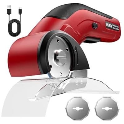 [Katerk] Katerk 4.4V Cordless Electric Scissors, Cardboard Cutter Electric with 2pcs Blade, USB-Rechargeable Powerful Fabric Cutter, Power Shears, Electric Scissors for Cardboard, Leather, Carpet, Plastic,Felt
