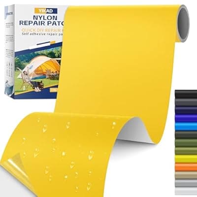 [YIKAD] YIKAD Fabric Repair Tape, Self Adhesive Nylon Repair Patch, Waterproof Outdoor Nylon Tape/Patch Kit for Down Jacket Clothing Tent Awnings Boat Cover Couches Yellow 4x70 inch