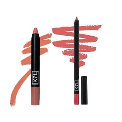 [K7L] K7L Nude Brown Matte Lipstick and Pink Lip Liner - Waterproof and Smudgeproof