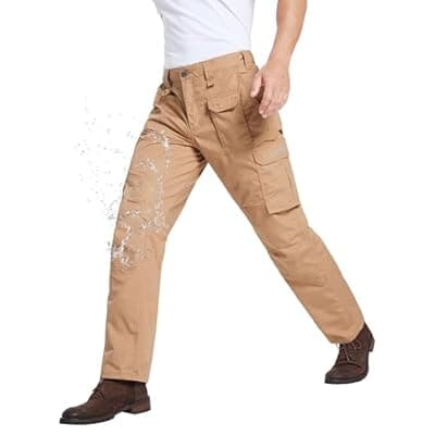 [SKPRO] DURAWERK Men's Cargo Pants, Water Resistant Work Pants, Durable Ripstop Tactical Pants, EDC Hiking Pants, Hunting Pants