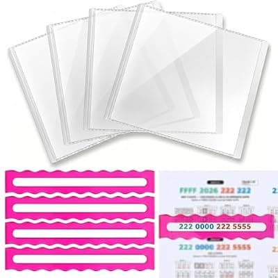 [Fgelmyn] 4 Pcs Mahjong Card Sleeve and Line Reader, Large Print Size 2026 MahJongg Card Holder Arcylic Mahjong Line Reader Set, Transparent Plastic Protective Sleeves for NMJL Card (6 1/8”x5”) Protector Clear