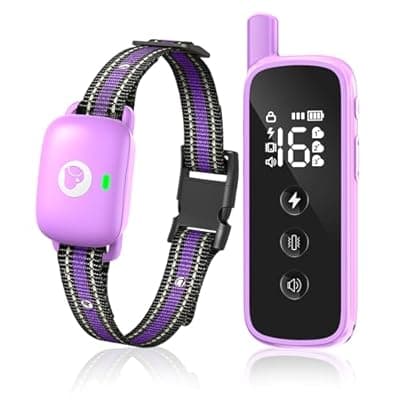 [Heaflex] Heaflex Dog Shock Collar - 2600FT Dog Training Collar with Remote, 3 Modes(Beep/Vibration/Shock), Security Lock, IP68 Waterproof Rechargeable E-Collar for 10-120lbs All Breeds (Purple)