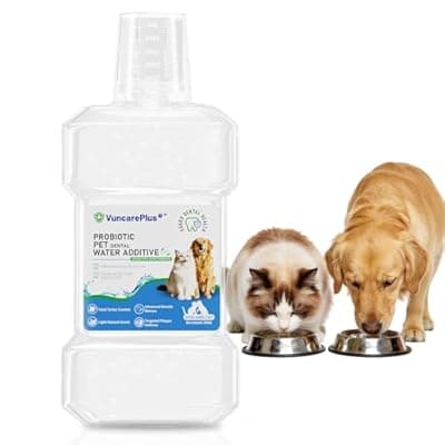[VUNCAREPLUS] VUNCAREPLUS Probiotic Pet Dental Water Additive for Dogs & Cats, 8.5 oz Dog Cat Oral Care Solution, Dental Care Supplement, Fights Plaque Tartar Bad Breath, No Brushing Water Additive