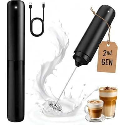 [Cilox] Rechargeable Milk Frother Handheld, Portable Hand Frother Wand Drink Mixer for Coffee, Latte, Matcha, Cappuccino, Frappe with cover kitchen gifts