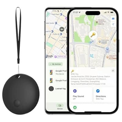 [Pepisk] Bluetooth Tracker for iOS or Android - Dual System Key Finder/Backpack Tracking Tag/Item Locator/Luggage Smart Tag/Pet Tracker, Compatible with Apple Find My or Google Find Hub,IP67 Waterproof
