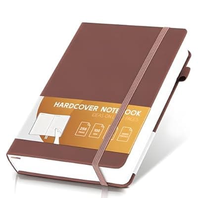 [MINICAGIE] MINICAGIE Lined Journal for Women Men 256 Pages 100 Gsm Thick Textured Leather Journaling Notebooks for Writing A5 Wide Ruled Hardcover Notebook for Work School Note Taking, 5.7 x 8.3 In, Brown