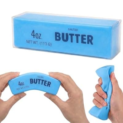 [Deeniel] Butter Squishy Slow Rising Stress Relief Tool,New 2026 Squeeze Ball Realistic Butter Stick Soft Squeeze Tool,Portable Squishy for Adults Anxiety & Stress Relief, Sensory Gifts for Office(Blue)