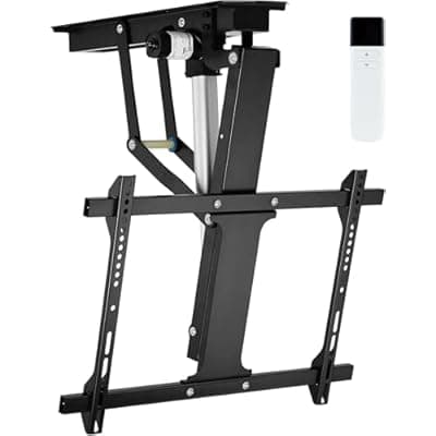 [TOPSKY] TOPSKY Electric Ceiling TV Mount with Remote, Motorized Drop Down TV Ceiling Mount for 32–70 Inch Flat & Curved TVs, Up to 88 lbs, VESA 600x400, Fits Flat & Pitched Ceilings, Black