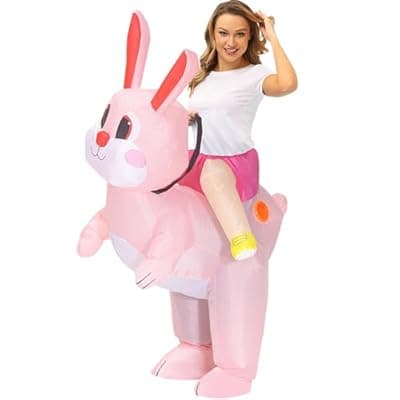 [Duryaik] Duryaik Inflatable bunny Costume Adult easter bunny suit blowup inflatable costume rabbit blow up costumes