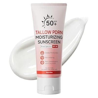 [Mystic Orchard] Beef Tallow Sunscreen with Non-Nano Zinc Oxide, Mineral Sunscreen SPF 50 for Face and Body, Salmon PDRN Sunblock Moisturizing Sun Screen for Sensitive Skin & Kids, 2.82 OZ (80g) (80g)