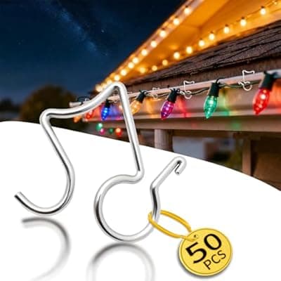 [Aancite] Aancite Holiday Light Clips 50 Pcs, Stainless Christmas Light Clips Hang Gutter Clips Hooks for Christmas Decoration String Lights Weatherproof Outdoor Seasonal Lighting Hooks for Xmas Halloween