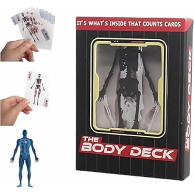 [Generic] The Body Deck Playing Cards, 3D Transparent Human Anatomy Design, Educational Card Game, Waterproof Cards with Skeleton Illustrations