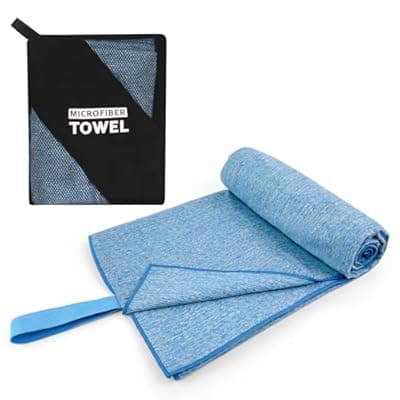 [NUOYEE] NUOYEE Quick Dry Body Towel for Travel,Fast Drying Lightweight Backpacking Hiking Beach Large Swimming Pool Hot Yoga Mat Camping Towel(Blue, 1 Pack XL(31.5X70 Inch)
