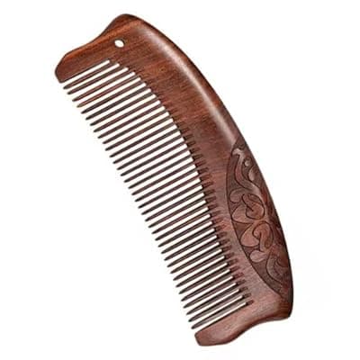 [YAKUNCL] YAKUNCL Natural Sandalwood Comb - Anti Static Wooden Comb for Women, Smooth Detangling Fine Tooth Hair Comb, Portable Travel Wood Combs for Curly & Straight Hair
