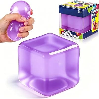 [ZLHPJY] Ice Cube Squishy Squeeze Toy：Stress Relief Sensory Fidget Toys for Men Women Adults Teens, Soft Maltose Water Cube Squeeze Toy for Anxiety ADHD, Cool Jelly Stress Ball, Party Favors Goodie Bag Fillers