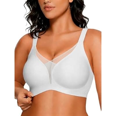 [COCOMARTS] COCOMARTS Jelly Bras for Women No Underwire Push Up Deep V Mesh Comfort T Shirt Bralette Wireless Seamless Everyday Bra