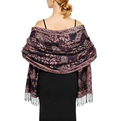 [YuiFiare] YuiFiare Paisley Pashmina Shawl Wrap for Women Reversible Scarf | Large Reversible Paisley Scarf Wrap - Lightweight & breathable for all-day comfort; for festivals, travel, evening shawl