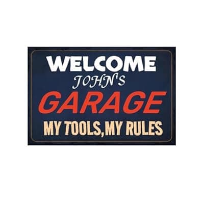 [Carastora] Custom vintage metal tin plaque with customizable lettering, patterns, and logos - 12x8 inches, suitable for walls, outdoor, indoor, offices, home bathrooms, bars, and men's exclusive spaces.