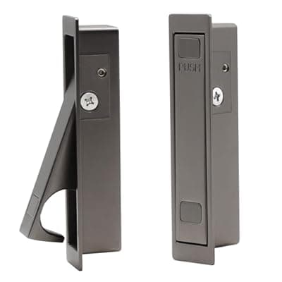 [Dontay] Dontay 2 Pack Pocket Door Handles,Press Finger Edge Pull, Push Flush Mount Cabinet Pulls, Recessed Rectangular Bypass Sliding Door Hardware, Cabinet Pull (2, Gun Grey)