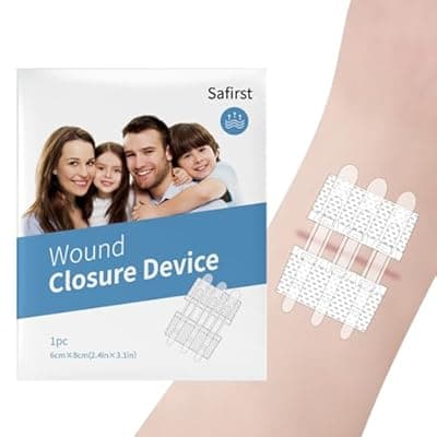 [Safirst] Wound Closure Strips Zip Stitch Sutures Butterfly Bandaids Emergency Laceration Closure Kit for Lacerations Incisions Cuts(6X8CM)