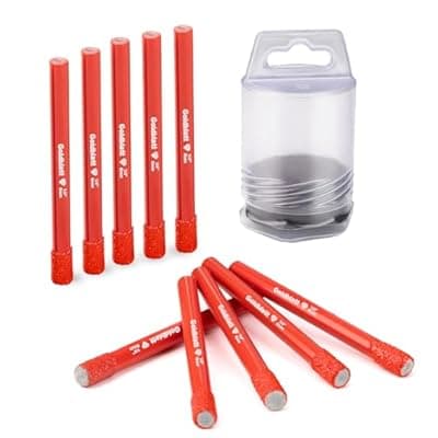 [SKPRO] Goldblatt 10PCS 1/4" Diamond Drill Bits, 6mm Diamond Hole Saw Kit for Porcelain Tile Ceramic Concrete Granite Marble Hard Materials (not for Wood)