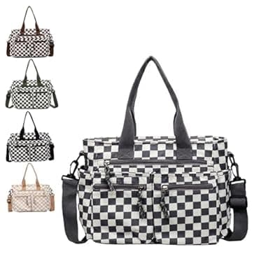 [YAKUNCL] YAKUNCL Corduroy Tote Bag for Women, Laptop Work Tote Bag Teacher Nurse Bible Bag for School Travel, Zipper Crossbody Bag