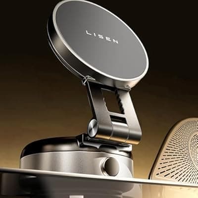 [LISEN] LISEN for iPhone 17 Portable Electric Vacuum Suction Phone Holder for Car MagSafe, Magnetic Phone Holder for Car Suction Cup Phone Mount Foldable for iPhone 17 Pro Max Air /16/15/14/13/12 Kits