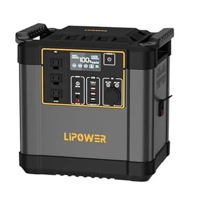 Lipower Portable Power Station, 2150Wh LiFePO4 Battery, 2400W AC Charging, Fast Charge, UPS Solar Generator for Home Use,Power Outages,Camping,RVs
