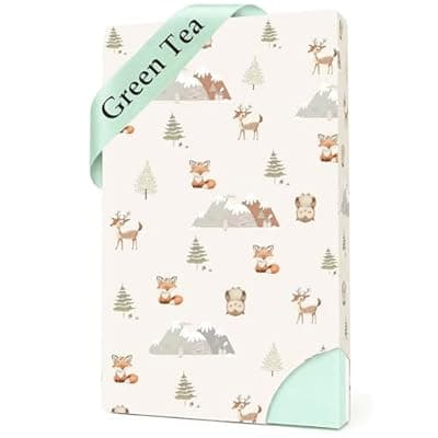 [BabeBliss] Green Tea 38x24 Porta Crib Mattress-Pack and Play Mattress Pad,Pack N Play Mattresses,Breathable Soft Memory Foam Firm Playpen Matress Topper for Pack N Play Use Excluded-Hypoallergenic for Porta Crib