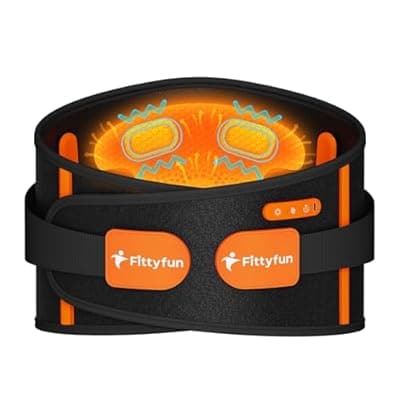 [Fittyfun] Cordless Heating Pad for Back with Massager, 10000mAh Battery Operated Portable Heated Belt with Vibration, Electric Back Massager for Lower Back, FSA Eligible HSA Birthday Gifts for Men Women Dad Mom