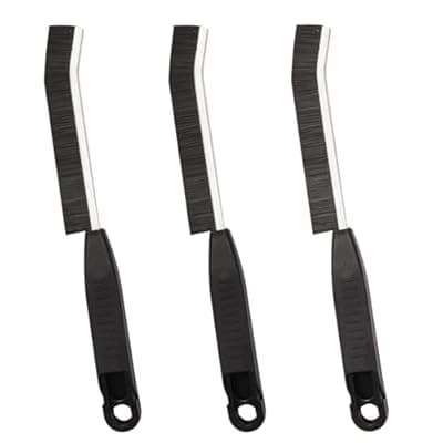[LCWYORH] Hard Bristle Crevice Cleaning Brush,Grout Cleaner Brush,Scrub Brushes for Tile Floor,Gap Cleaning Supplies with Clip for Bathtub,Shower,Kitchen,Home Essentials,Gi-ft for Women Men(3PCS Frosted Black)