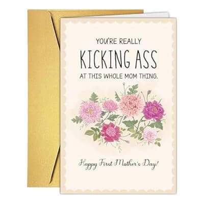 [HCIU6YGQ] HCIU6YGQ Happy First Mother's Day Card for Wife Daughter Granddaughter Bestie, Funny 1st Mother's Day Card from Husband Mom Dad Parents Grandma Grandpa Friend.