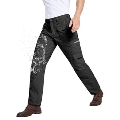 [DURAWERK] DURAWERK Men's Cargo Pants, Water Resistant Work Pants, Durable Ripstop Tactical Pants, EDC Hiking Pants, Hunting Pants