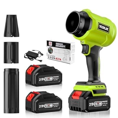 [YCSKJK] Cordless Leaf Blower, Leaf Blower Cordless with Battery and Charger, Portable Lightweight Handheld Blower, Extended Nozzle, Turbo Jet Blower for Lawn Care, Patio Cleaning, Leaves, Dust (Green)