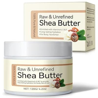 [QJCWXIAOX] QJCWXIAOX Raw & Unrefined Shea Butter for Body, Face & Hair, Pure Shea Butter with vitamins A, E & F, Long-Lasting Hydration for Dry Skin, Hair Care, DIY Lip Balm, Natural Moisturizer