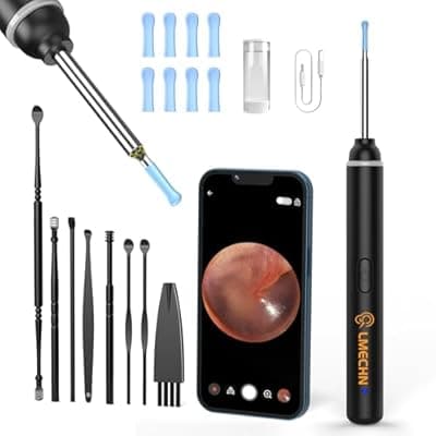 [LMECHN] LMECHN Ear Wax Removal, Earwax Remover 1920P Otoscope, Built-in WiFi, IP67 Waterproof and 8 Ear Tips, Earwax Removal Tools Camera for iOS & Android Suitable for Beginners, Type-C Charging.